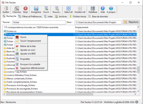 FileTracker recherche